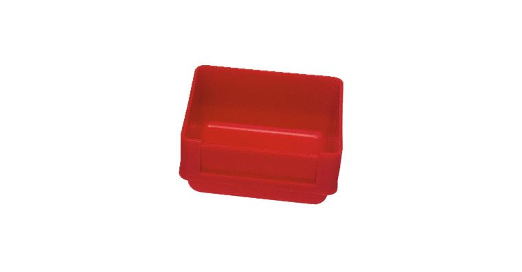 1084462303 Kleinteilekästen 75x75mm rot schlagfestes Polystyrol Kastenhöhe 28 Pack=16Stück