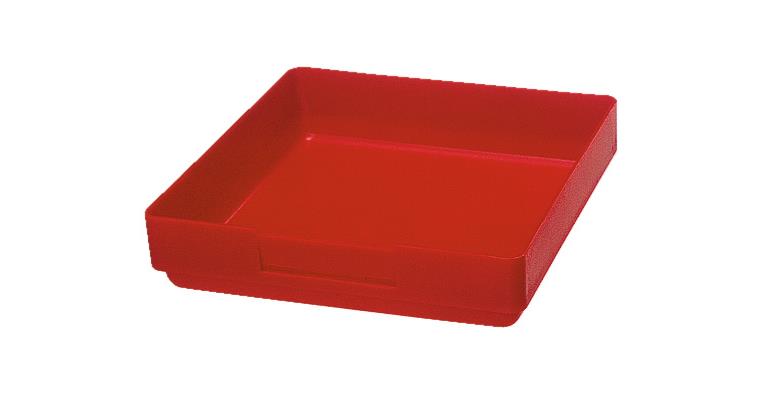 1084462301 Kleinteilekästen 150x150mm rot schlagfestes Polystyrol Kastenhöhe 28 Pack=4Stück