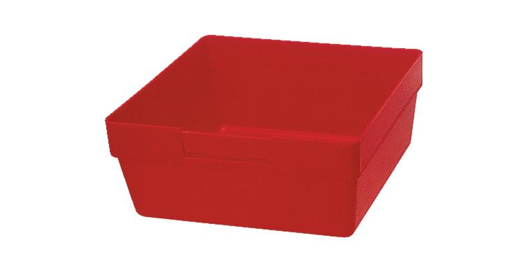 1084463201 Kleinteilekästen 150x150mm rot schlagfestes Polystyrol Kastenhöhe 50 Pack=4Stück