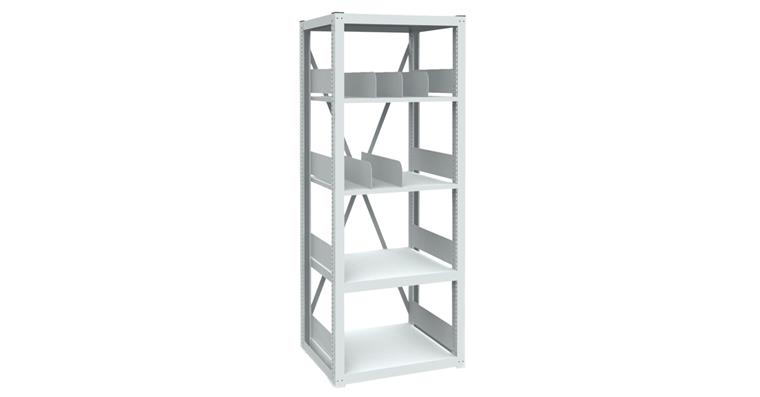 Modul 1 Fachbodenregal RAL7035 749x733x2030 mm