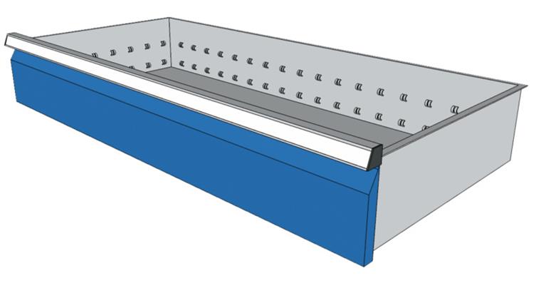 Schublade BxT 900x400mm Vollauszug 100% 50kg Fronthöhe 100mm RAL7035/5010