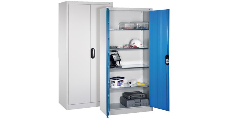 Hinged door cabinet 1950X930X600 mm 4 shelves RAL 7035/5010