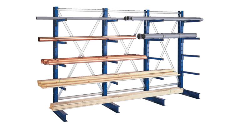 Kragarm-Anbauregal einseitig IPE 140 5 Kragarme 3000x1000x800 mm Mittel