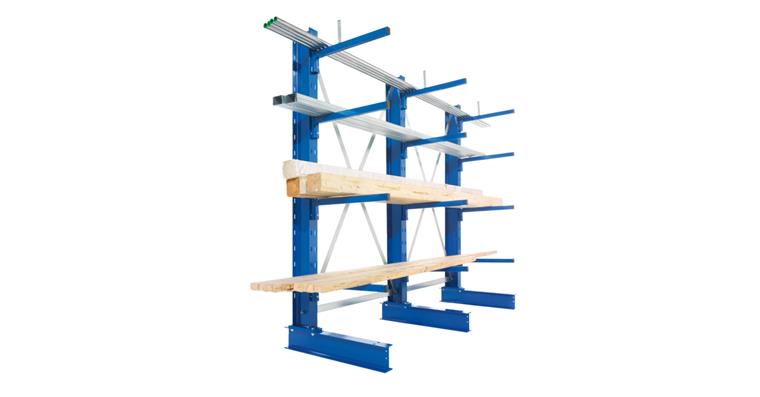 Kragarm-Anbauregal einseitig IPE 120 4 Kragarme 2000x1000x400 mm Leicht