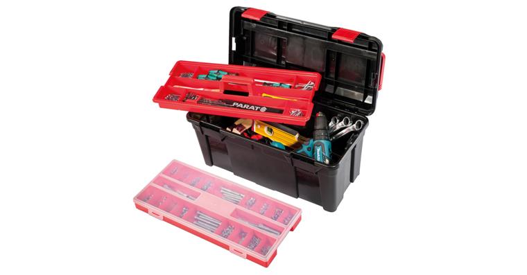 1086375203 Werkzeug-Box schwarz schlagfestes Polypropylen 580x285x290 mm leer