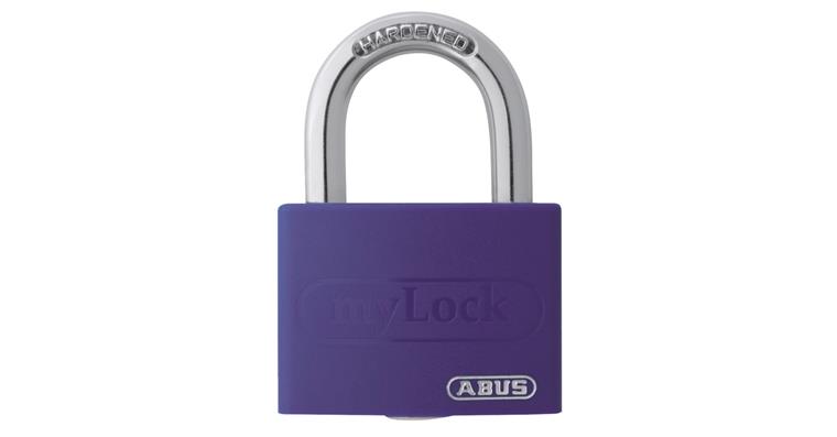 Padlocks myLock shackle dia. 6.5 mm purple 43x18x61.5 mm