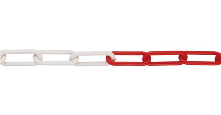 Sperrkette Polyethylen Gliederstärke 6 mm Bundlänge 10 m rot/weiß