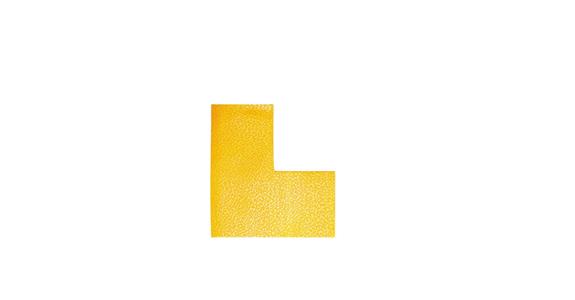 Stellplatzmarkierung L-Form gelb selbstklebend Pack=10 Stück 100x100 mm
