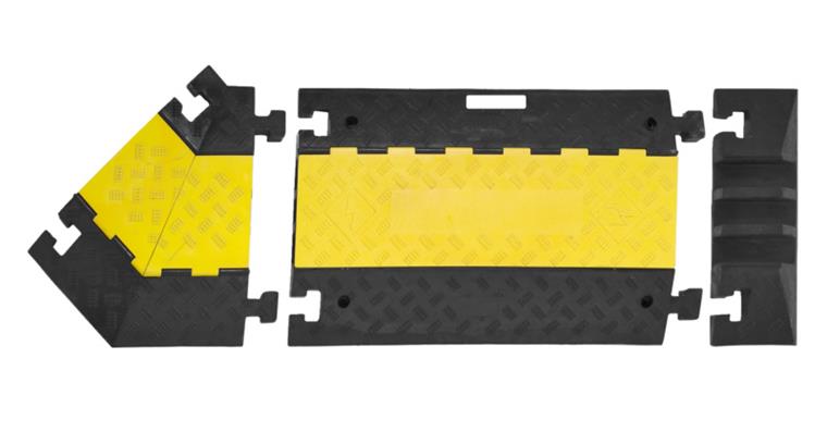 Kabelbrücke Winkelstück links 3 Kanäle 600x500/200x75 mm
