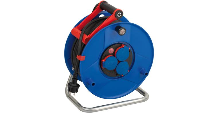 Cable drum 25 m 3 sockets IP 44 cable H07RN-F 3G2.5 drum dia. 290 mm