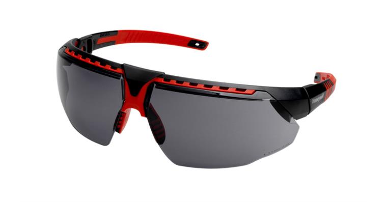1093009034 Schutzbrille Avatar, Rahmen schwarz/rot, Scheibe grau getönt, UV 400