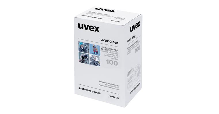 Cleaning wipes uvex clear for all lenses PU=100 pieces