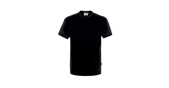T-Shirt Contrast Mikralinar® schwarz/anthrazit Gr.XS