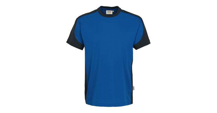 T-Shirt Contrast Mikralinar® royal/anthrazit Gr.L