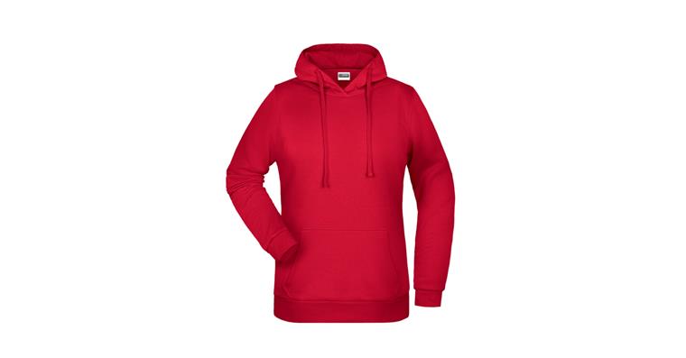 Hooded sweatshirt ladies' red size M