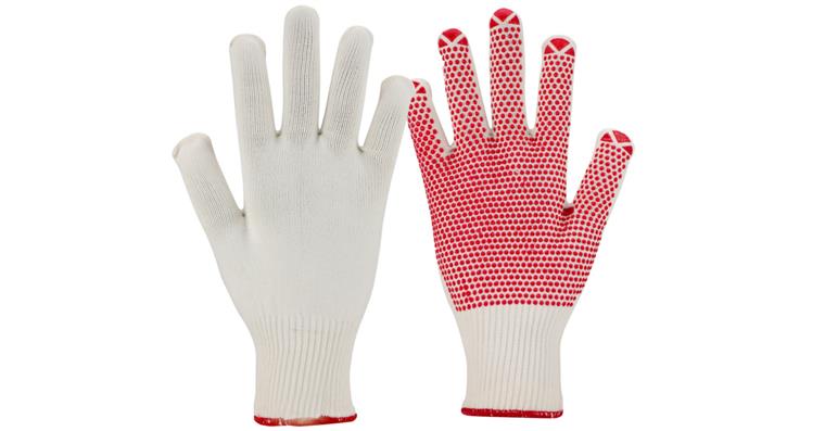 Polyamid/Baumwoll-Feinstrickhandschuh mit PVC-Noppen VE=12 Paar Gr.10