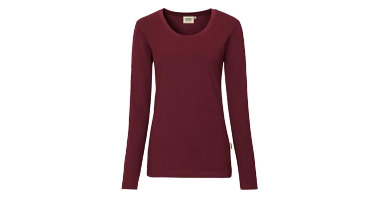 Damen-Longsleeve Mikralinar weinrot Gr.XL
