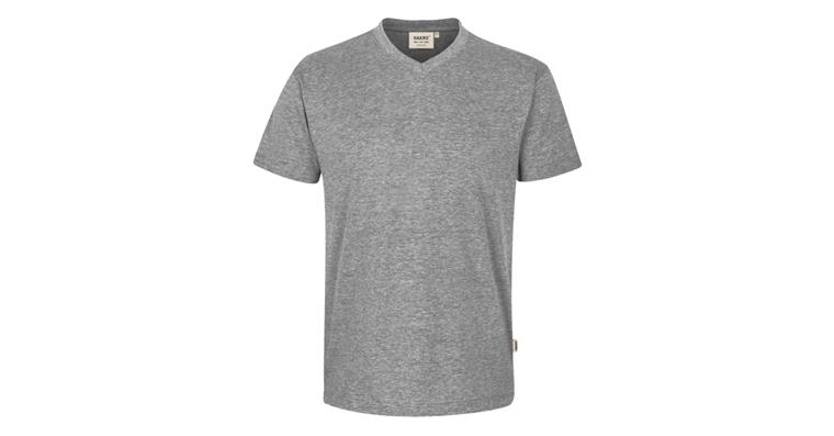 V-Shirt Classic grau meliert S