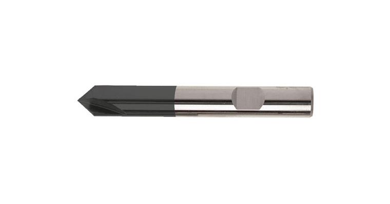 SC deburring tool 90° short 4 cut. edges DIN 6535 HB TiAlN-coated D8 mm