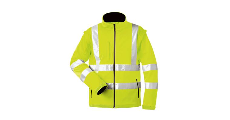 1002679261 Warnschutz-Softshelljacke LOGAN fluoreszierend gelb Gr.2/L