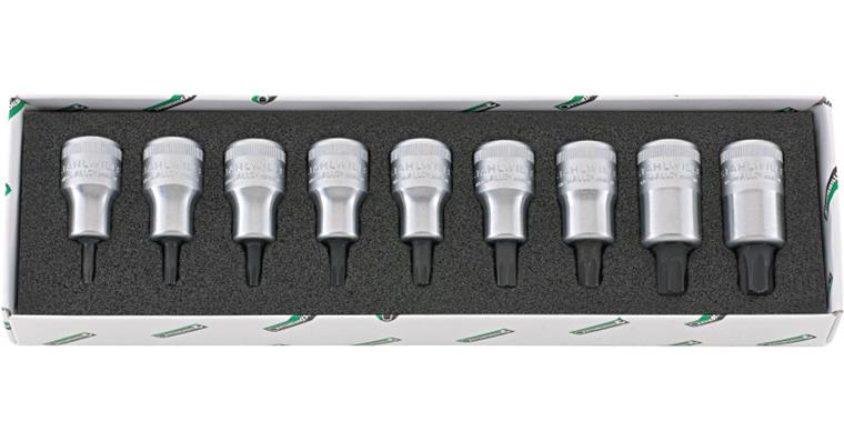 Schraubendrehereinsatz-Satz 9-teilig 1/2' T 20 - T 60