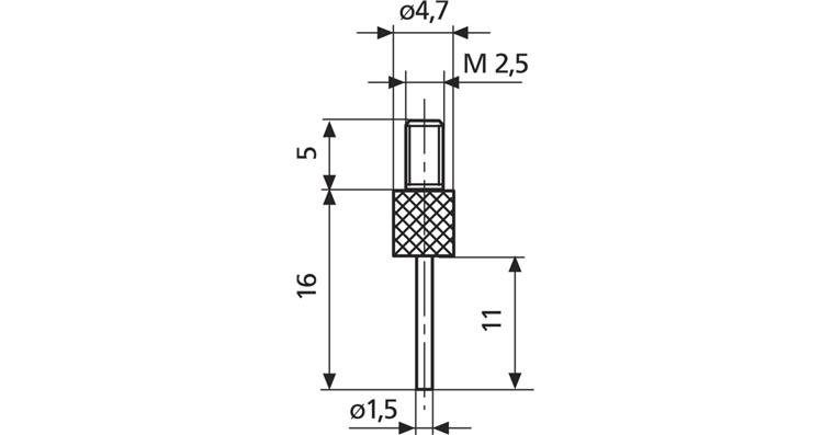 1001748615 Stiftmeßeinsatz 911 Länge 40 mm