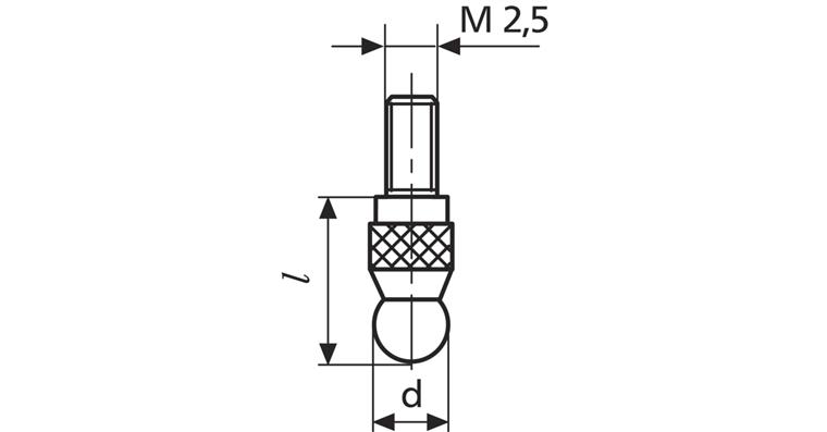 Hartmetall Kugel-Messeinsatz 906 H, Ø 5,5 mm