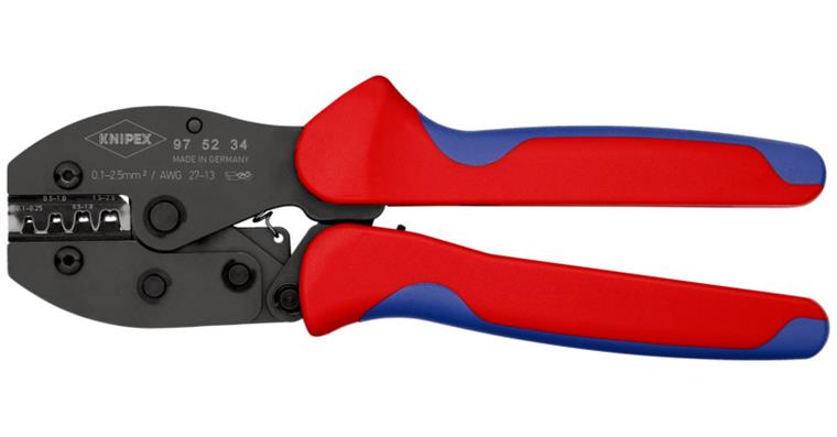 KNIPEX crimping pliers PreciForce 220 mm blk oxide uninsul. open plug connectors