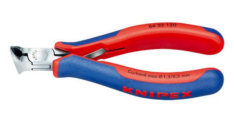 KNIPEX Elektronik-Vornschneider 120 mm kurzer Kopf mit kleiner Facette