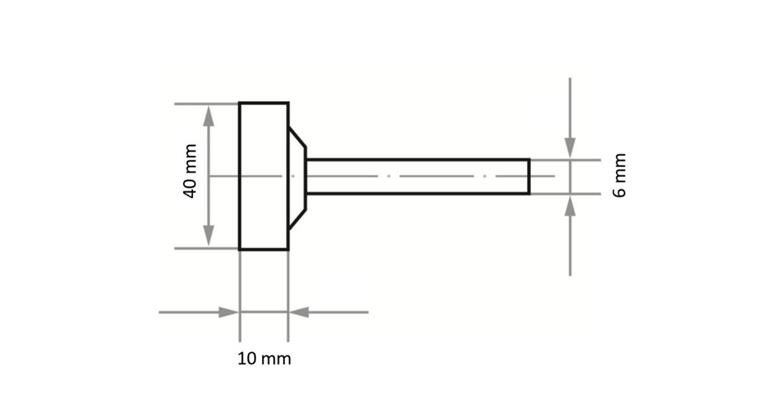 Synthetic resin mounted point, quality NK ZY2 4010.06, NK 24 QU BA. Hard