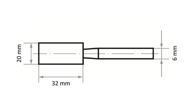 Ceramic mounted point, quality EKR ZY 2032.06, EKR 36 N V 4
