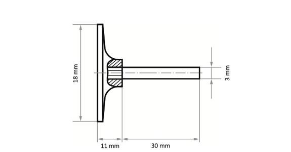 Schleifblatt-Träger GTH Ø 18 mm Schaft-Ø 3 mm für selbsthaftende Schleifblätter