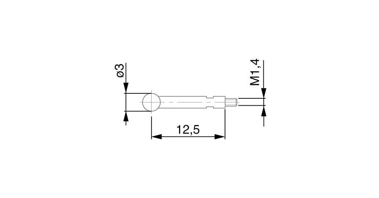 TESATAST measuring probe, 3 mm diameter carbide-tipped, type Y60/3W