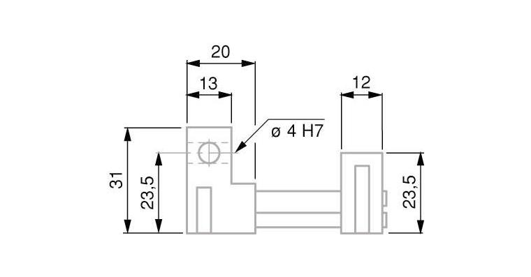 1001331693 TESA VBS gauge slide holder, fine adjustment 2 horizontal holes 4 mm