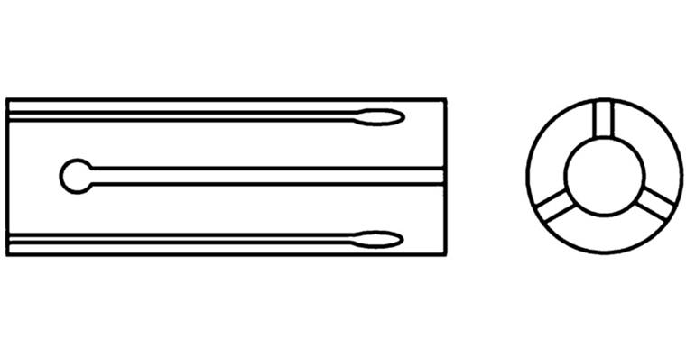 Reducing sleeve for lever gauge probe diameter 8 to 4 mm