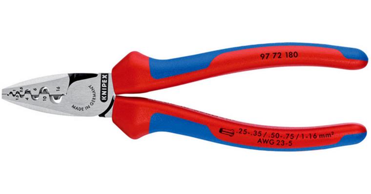 KNIPEX Crimpzange für Aderendhülsen mit Zweikomponentengriff 180 mm