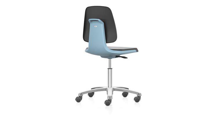 Work swivel chair Labsit castors synthetic leather blue seat height 450-650 mm