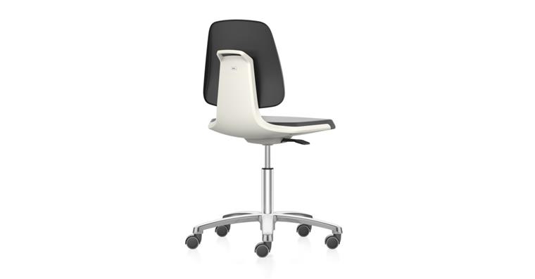 Work swivel chair Labsit castors PU foam white seat height 450-650mm