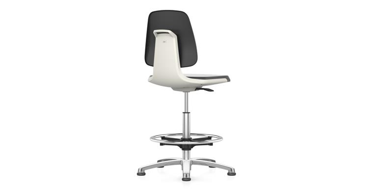 Work swivel chair Labsit glide runners PU foam white seat height 520-770mm