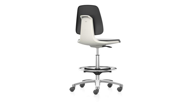 Work swivel chair Labsit sit-stop rollers PU foam white seat height 560-810