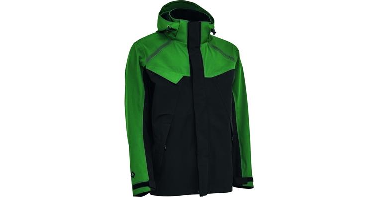 Rainproof jacket with stretch green/black size XXL