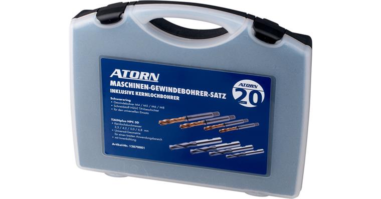 Machine screw tap set (ATORN 20 Years) M4-M8 incl. SC core hole drill