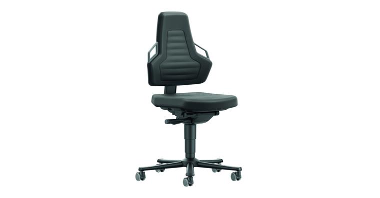 Swiv wrk chair Nexxit 2 seat height 450-600mm w cast, Supertec, grey handle