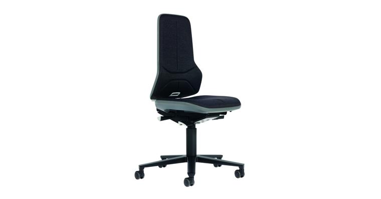 Swiv wrk chair Neon 2 seat height 450-620mm fabric uphols w cast, grey flex band