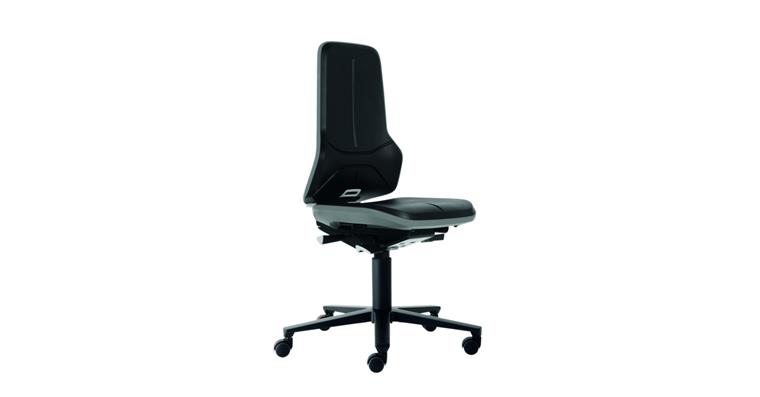 Swiv wrk chair Neon 2 seat height 450-620mm PU foam w cast, grey flex band