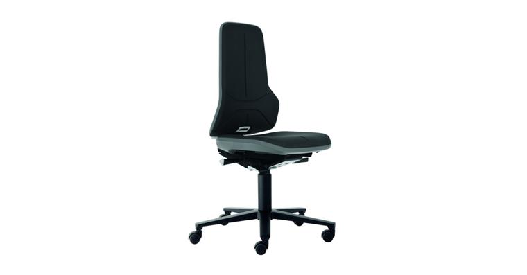 Swiv wrk chair Neon 2 seat height 450-620mm Supertec w cast, grey flex band