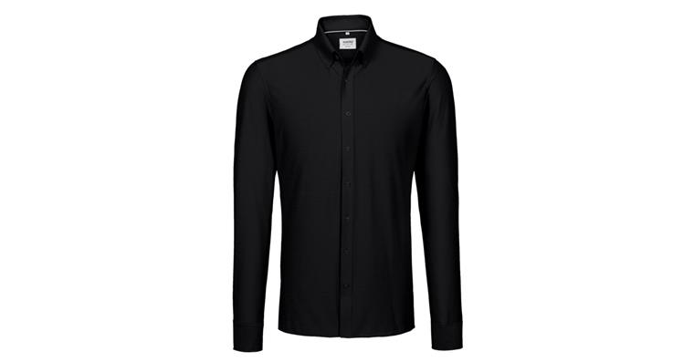 Long-sleeved stretch shirt black regular fit size XXL
