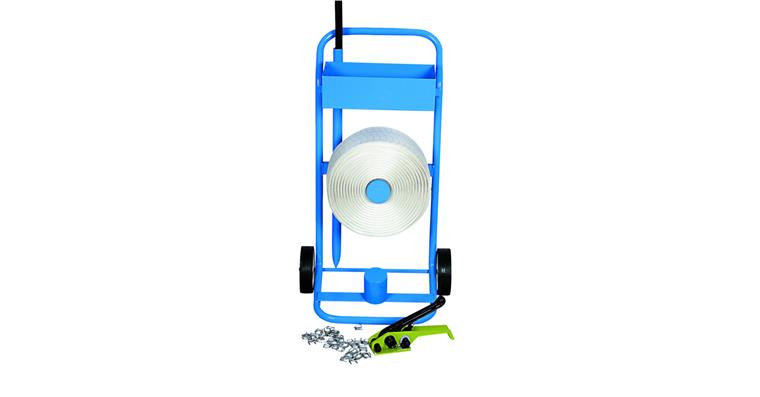 PE power tape set PE tape 19 mm x 600 m univ. clamp, thr. rod, disp., mobile
