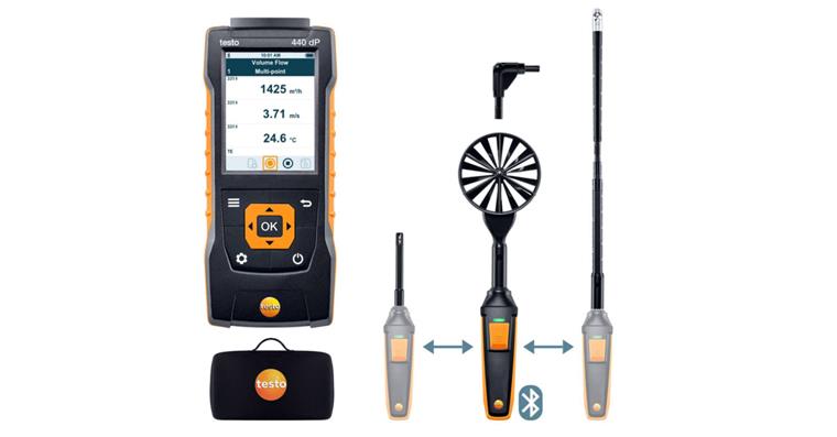 Strömungs-Kombi-Set 2 testo 440 delta P mit Bluetooth