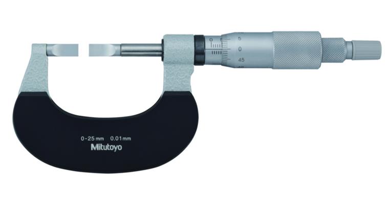 Bügelmessschraube mit schmalen Messflächen 0-25 mm Typ C